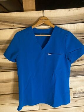 Figs Women's V-Neck Medical Top in dark turquoise Blue size small